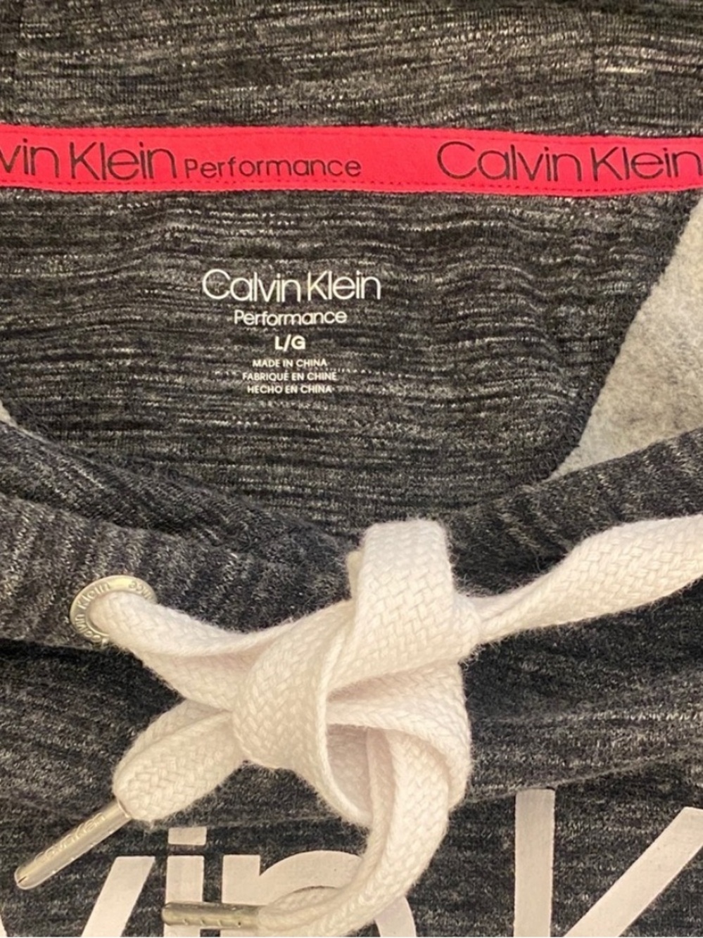 Calvin Klein Performance Charcoal Logo Hooded Sweatshirt - Picture 4 of 9